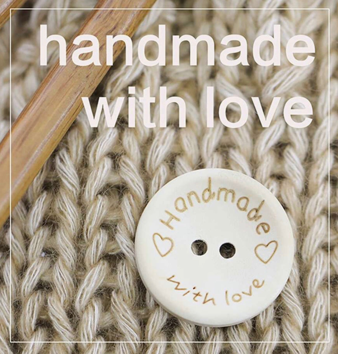 20 Wooden 2-Hole Natural Buttons | Handmade With Love